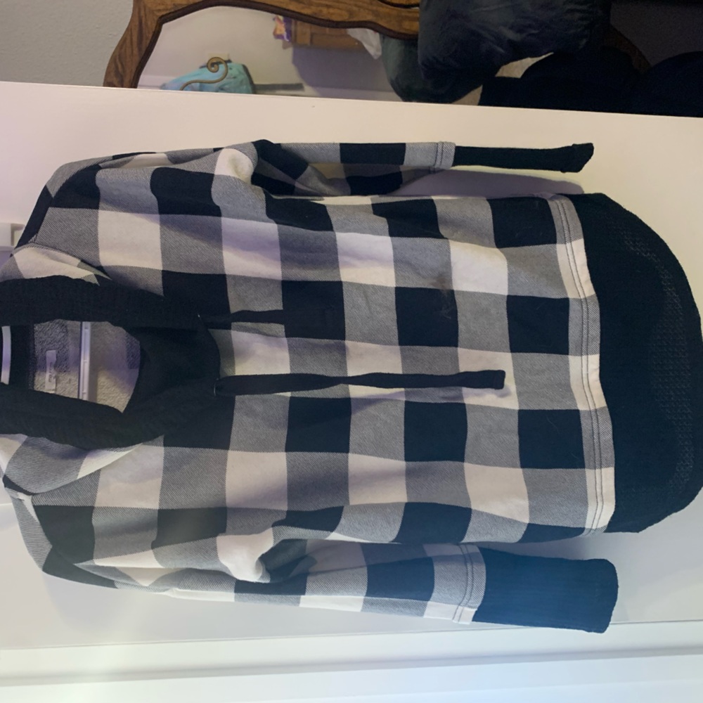 Black and white turtle neck with strings